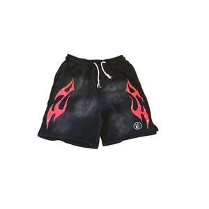 HellStar Black and Red Flame Men Shorts-Size Large-Like New